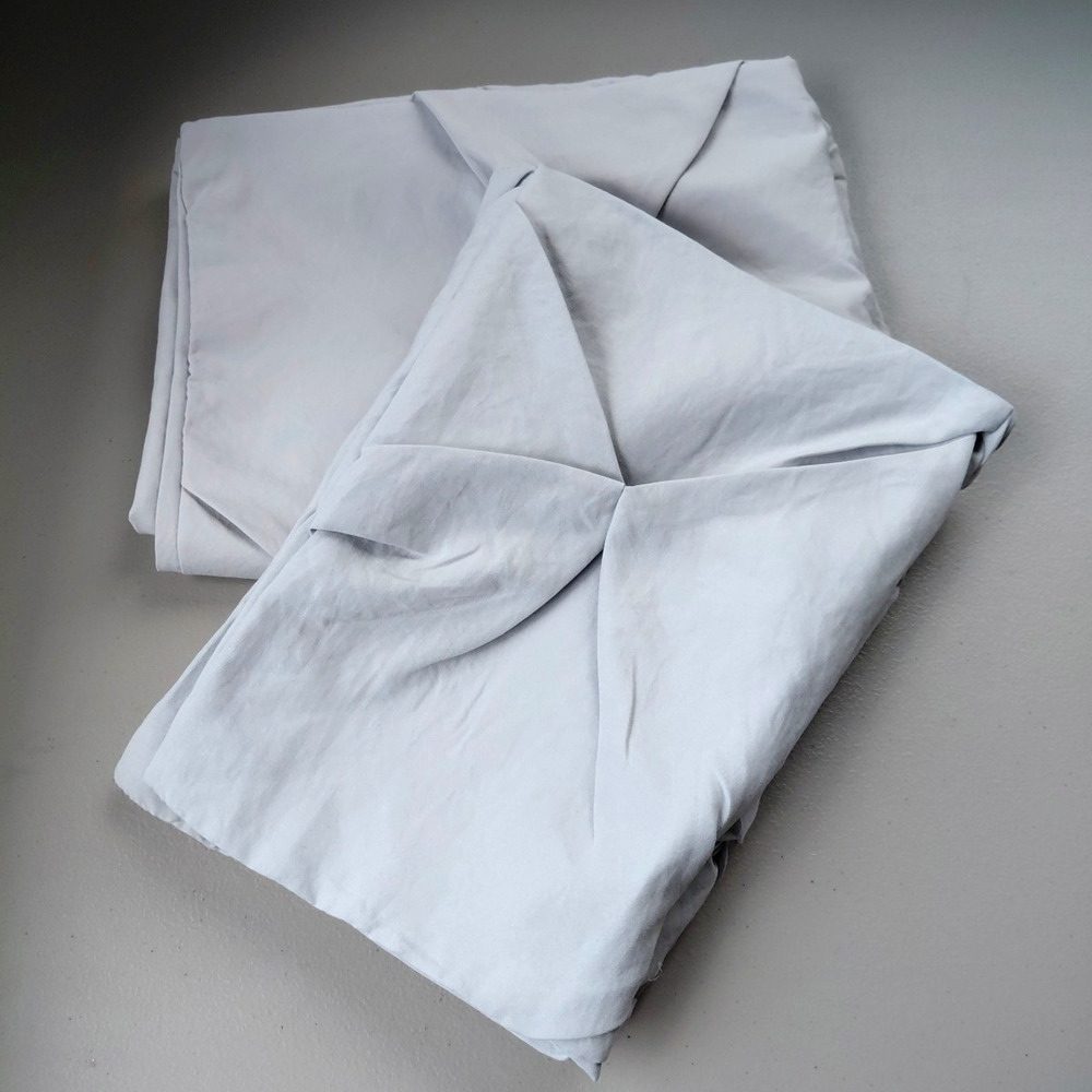 Threshold Standard Pillowcases Shams Gathered Tucks Light Gray Chic Preppy Cozy